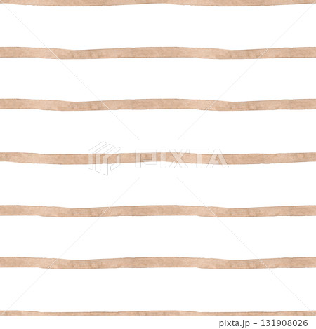 Seamless striped pattern. Light brown watercolor stripes. A simple and straightforward print for pillows, tablecloths, and other fabrics. Contemporary style Seamless striped pattern. Light brown watercolor stripes. A simple and straightforward print for pillows, tablecloths, and other fabrics. Contemporary style 131908026