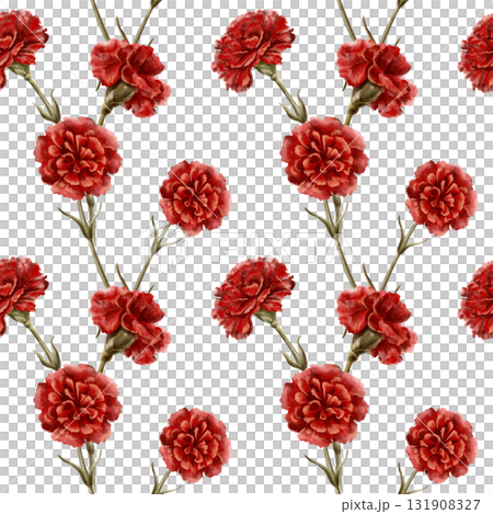 Red carnation flower in seamless pattern as a symbol of the Portuguese revolution on April 25, 1974,symbol of freedom from totalitarian regime in the state Isolated Watercolor clipart in vintage style Red carnation flower in seamless pattern as a symbol of the Portuguese revolution on April 25, 1974,symbol of freedom from totalitarian regime in the state Isolated Watercolor clipart in vintage style 131908327