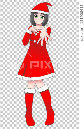  聖誕老人服裝的女孩 131908411