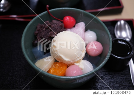 日本の和菓子 クリーム みつ豆 和菓子 131908476