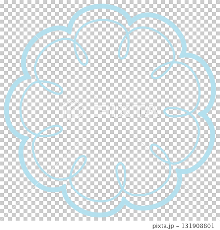 薄い水色のくるくるした花の形のフレーム 131908801