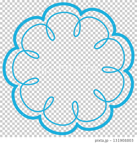 Light blue swirling flower-shaped frame Light blue swirling flower-shaped frame 131908803