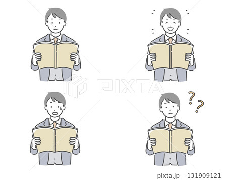 本を読む会社員の男性 131909121