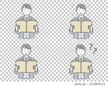 本を読む会社員の男性 131909121