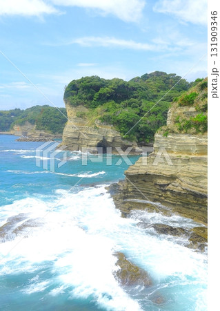 勝浦海中公園の海岸線 131909346