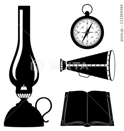 items retro old vintage icons black silhouette cartoon stock vector illustration items retro old vintage icons black silhouette cartoon stock vector illustration 131909494
