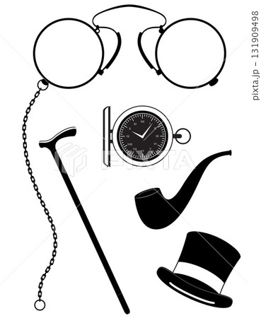 retro mens accessories black silhouette cartoon stock vector illustration retro mens accessories black silhouette cartoon stock vector illustration 131909498