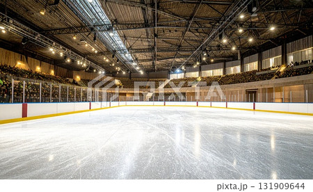 屋内の明るく広々としたスケートリンクの風景1 131909644