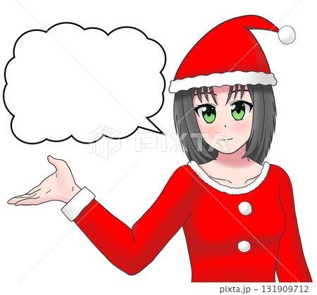 サンタ衣装の女の子（吹き出し） 131909712