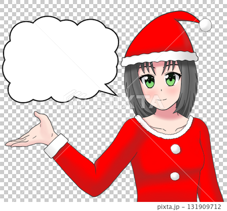 サンタ衣装の女の子（吹き出し） 131909712