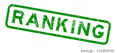 Grunge green ranking word square rubber seal stamp on white background Grunge green ranking word square rubber seal stamp on white background 131909748