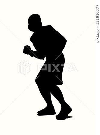 Vector drawing. Adult man flee with fear Vector drawing. Adult man flee with fear 131910377
