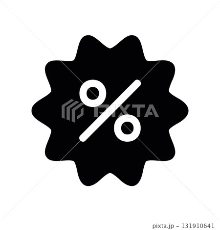 Simple black vector icon with a theme sticker, discount Simple black vector icon with a theme sticker, discount 131910641