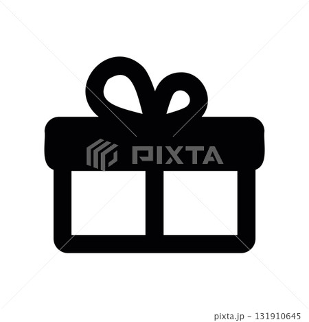 Simple black vector icon with a theme gift box 131910645