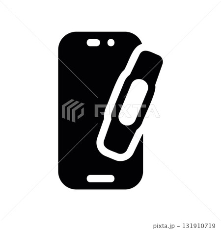Simple black vector icon with a theme smartphone, fitness bracelet, connectivity 131910719