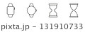 Smartwatch And Hourglass Line Icon Set. Time Management, Digital And Traditional Timekeeping Outline Symbol. Modern And Classic Time Tracking. Editable Stroke. Isolated Vector Illustration 131910733