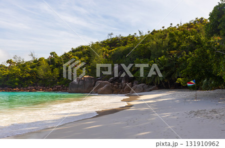 Anse Lazio, a beach situated in the northwest of Praslin Island, Seychelles 131910962