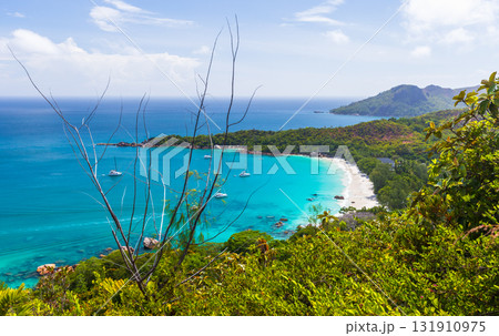 Anse Lazio, this is a beach situated in the northwest of Praslin Island, Seychelles 131910975
