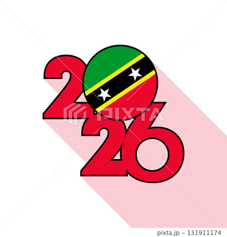 2026 Long Shadow Banner with Saint Kitts and Nevis Flag Inside. 131911174