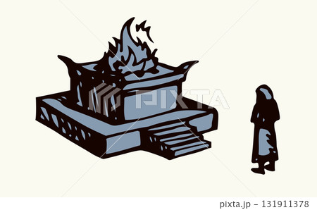 Vector drawing. Old Jewish Altar Vector drawing. Old Jewish Altar 131911378