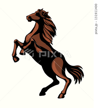 Vector drawing. Man on the horse 131911400