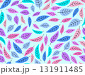 Multicolored leaves seamless pattern. Autumn background with leaves in a simple style. Autumn falling leaves for print, banners, and wrapping paper. Vector illustration 131911485