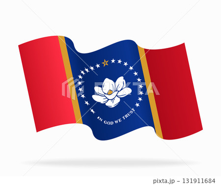 Mississippi flag wavy abstract background. Vector illustration. 131911684