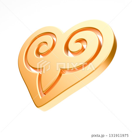 Golden heart with ornament 4-7 131911975