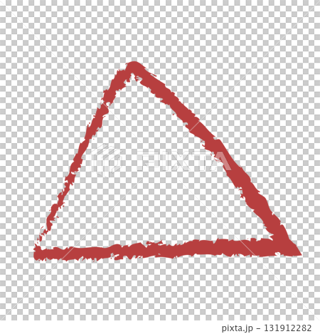一個簡單的手繪紅色三角形。 131912282