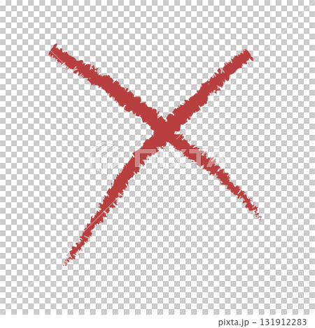 用紅色繪製的簡單手寫十字架 131912283