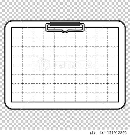 Stationery: Paper held down with a clipboard, horizontal 131912293