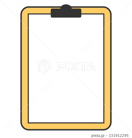 文房具　クリップボードで止められた紙　縦 131912295