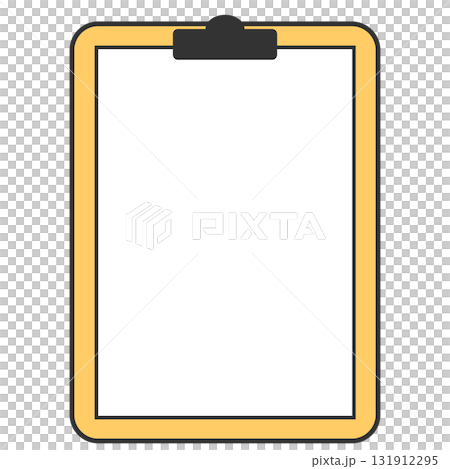 文房具　クリップボードで止められた紙　縦 131912295