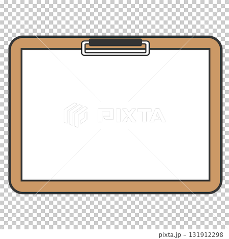Stationery: Paper held down with a clipboard, horizontal 131912298