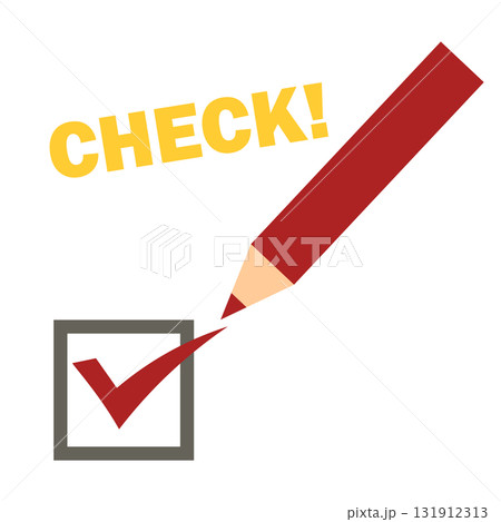 チェックマークと鉛筆のベクターイラスト 131912313
