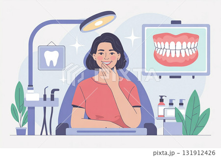 歯のホワイトニング施術を受ける女性 131912426