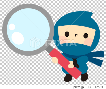 忍者拿著大放大鏡 忍者拿著大放大鏡 131912591