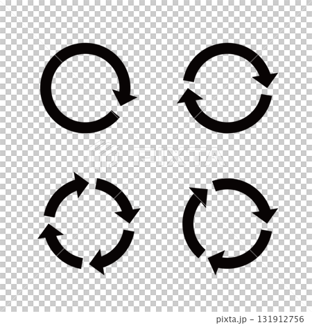 シンプルなサイクル矢印のアイコン 黒 シンプルなサイクル矢印のアイコン 黒 131912756