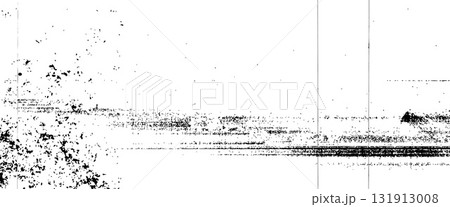 Film black and white old textured overlay. Distressed rough photo effect. Old filter frame. Grunge texture with dust, scratches and grit stripes. Vector transparent retro decoration 131913008