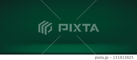 Studio dark green blank background. Sustainable neutral wall product room. Minimal deep color table scene. Empty desk stage for beauty presentation. Vector gradient tabletop illustration template Studio dark green blank background. Sustainable neutral wall product room. Minimal deep color table scene. Empty desk stage for beauty presentation. Vector gradient tabletop illustration template 131913025