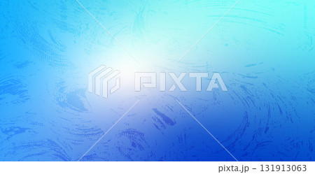 Frozen glass horizontal background. Blue gradient cover with ice noise texture. Christmas cold window. Fresh abstract banner template. Vertical gradation cover. Vector illustration 131913063