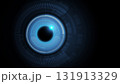 Close up of Digital eye, data cybersecurity technology. Eye binary code digital 131913329