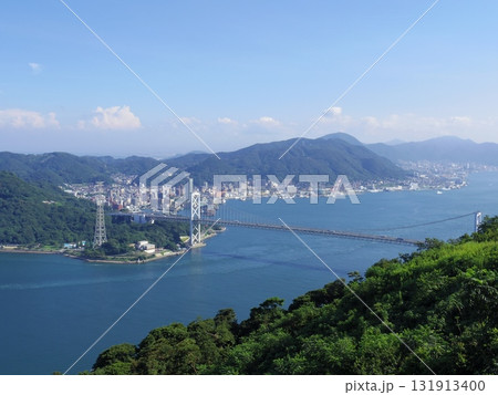 火の山公園より望む関門海峡(山口県下関市) 火の山公園より望む関門海峡(山口県下関市) 131913400