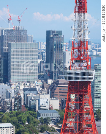 麻布台ヒルズより望む東京タワー・浜松町方面の眺望  都市景観(2025年9月) 麻布台ヒルズより望む東京タワー・浜松町方面の眺望  都市景観(2025年9月) 131913630