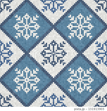 Scandinavian mosaic vector pattern 49 131913903