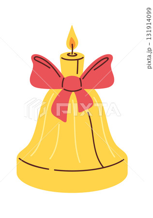 Bell shaped festive Christmas candle 131914099