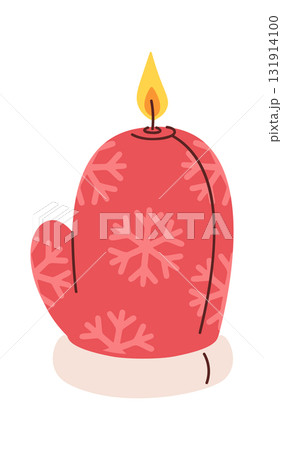 Burning Christmas candle mitten shape Burning Christmas candle mitten shape 131914100