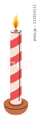 Striped wax candle Christmas light 131914111