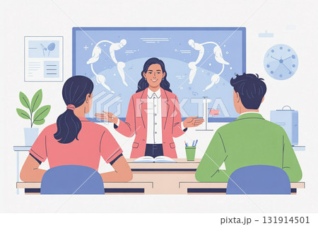 思春期の体の変化について学ぶ性教育のイラスト 131914501