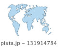 Outline and silhouette world map, vector illustration 131914784